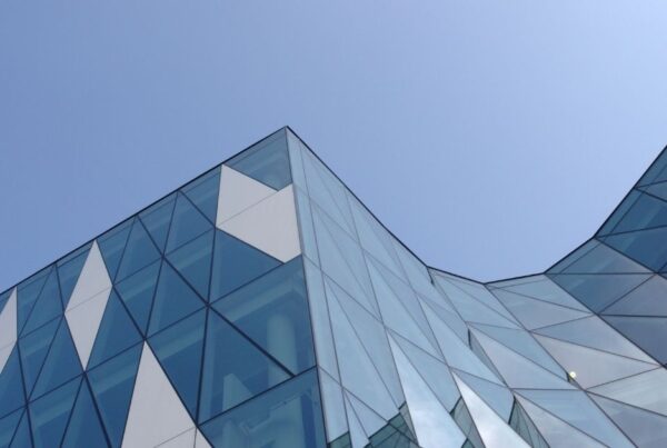 Up close image of a architectural building